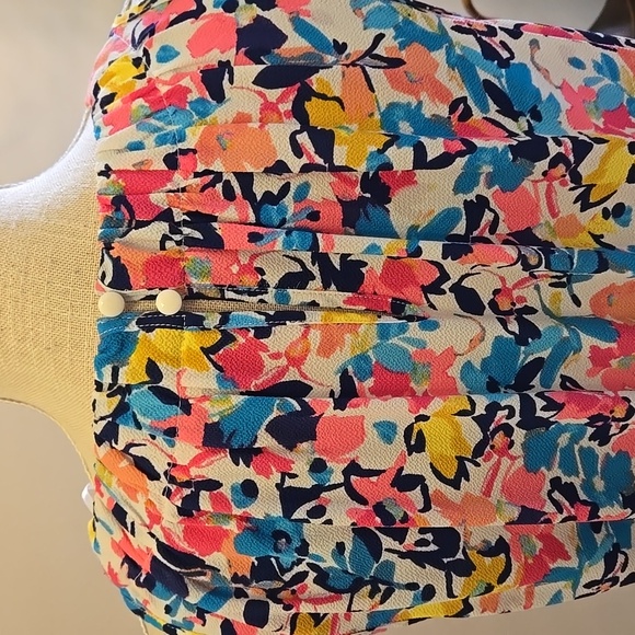 Juicy Couture pink aqua yellow Black Tie side Midi dress sleeveless stretch XXL - Picture 5 of 9